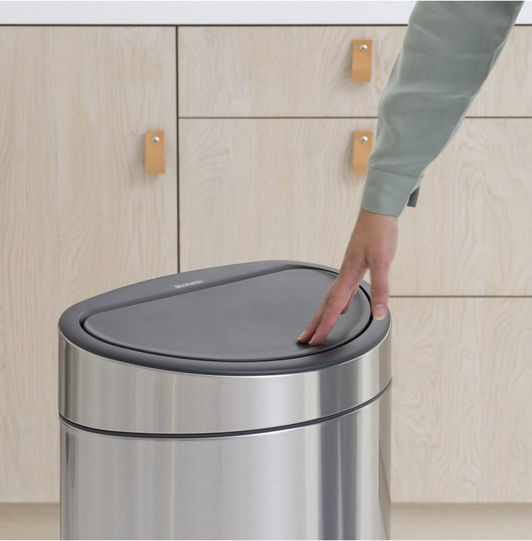 Touch prullenbak TOUCH BIN NEW 40 l, vingerafdrukbestendig, mat staal, Brabantia