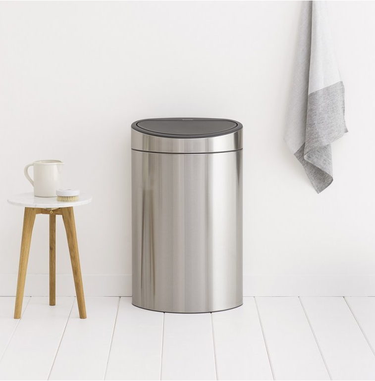 Touch prullenbak TOUCH BIN NEW 40 l, vingerafdrukbestendig, mat staal, Brabantia