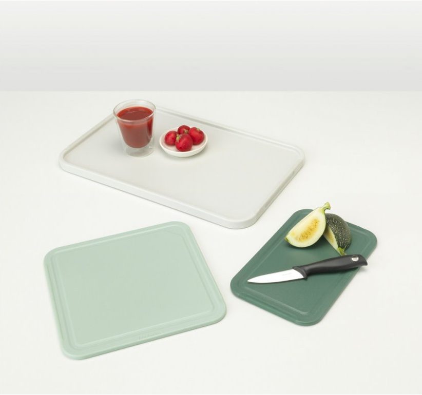 Snijplank (set), 3-delig, groen, kunststof, Brabantia