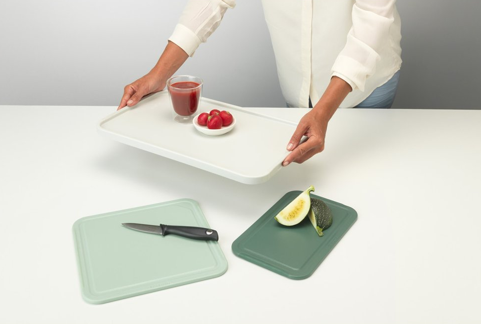 Snijplank (set), 3-delig, groen, kunststof, Brabantia