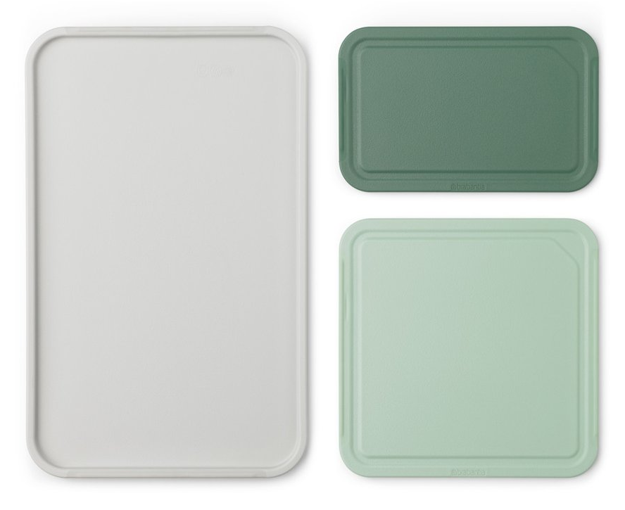 Snijplank (set), 3-delig, groen, kunststof, Brabantia