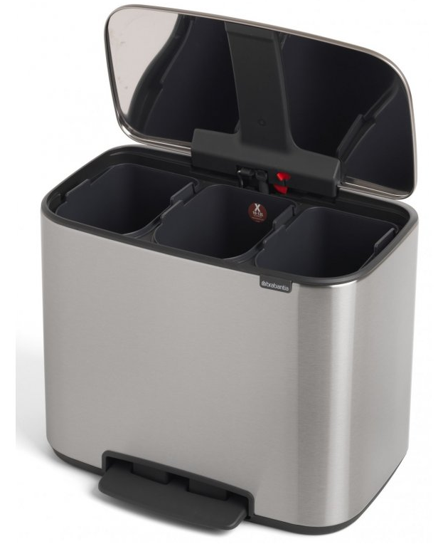 Pedaalemmer BO 3 x 11 l, mat staal, Brabantia