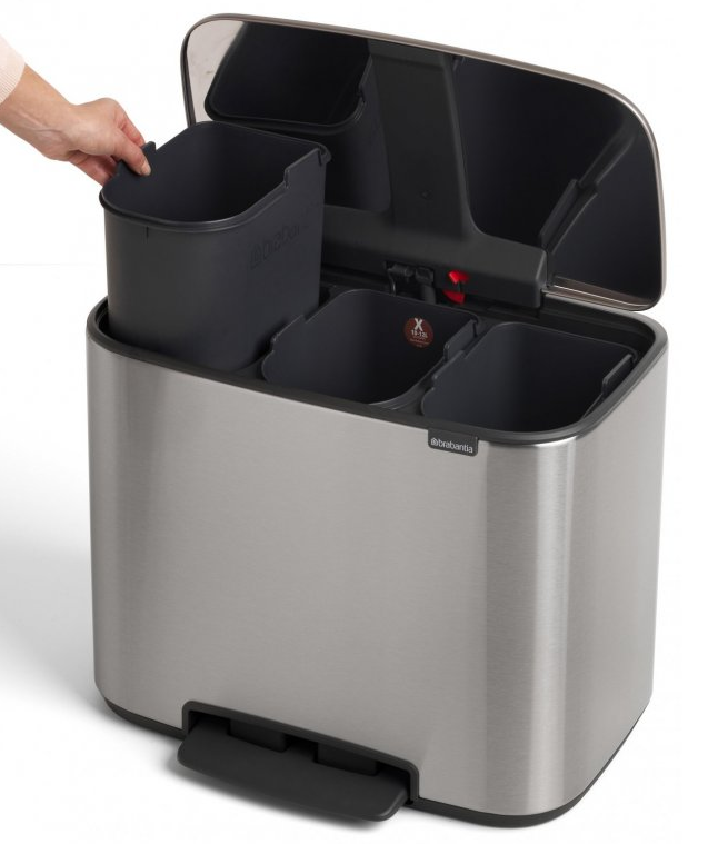 Pedaalemmer BO 3 x 11 l, mat staal, Brabantia