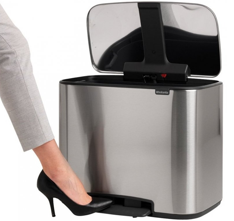 Pedaalemmer BO 3 x 11 l, mat staal, Brabantia
