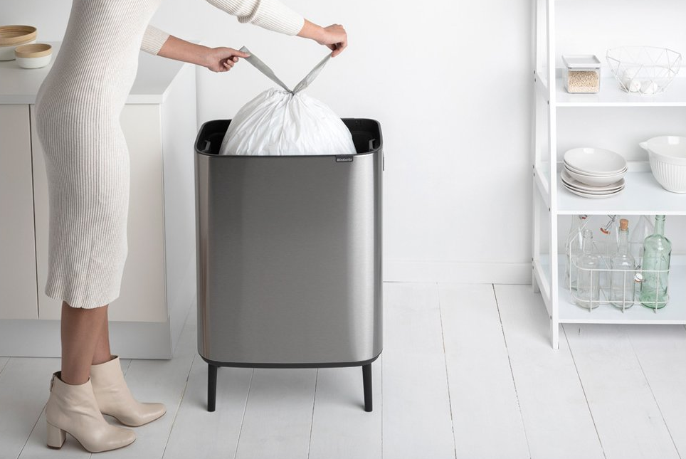 Touch prullenbak BO HI 60 l, mat staal, Brabantia