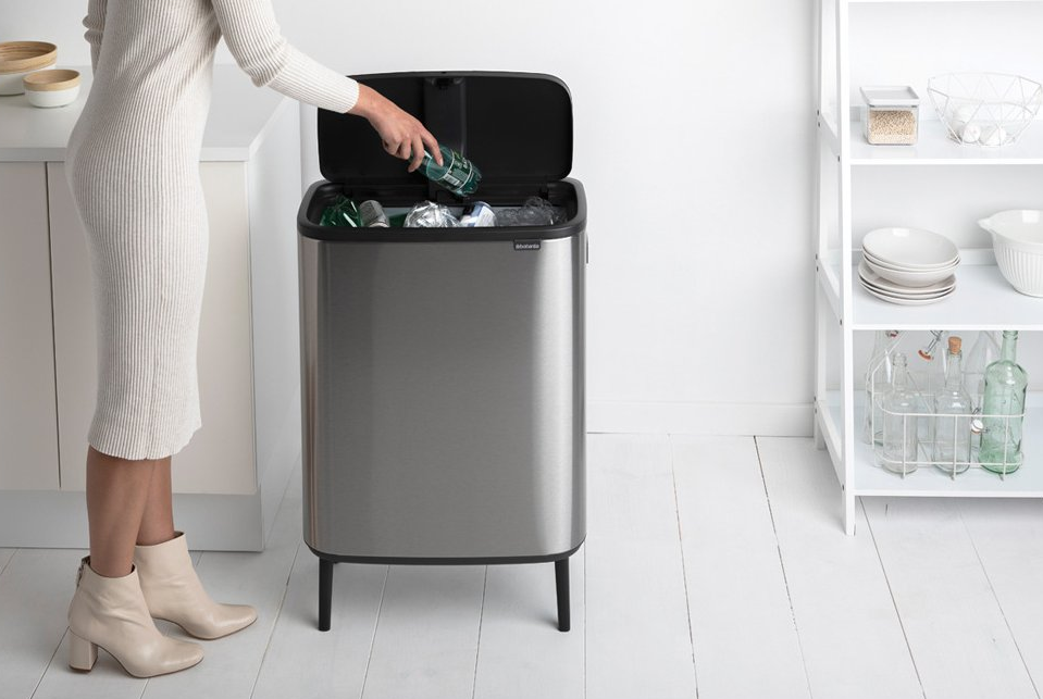 Touch prullenbak BO HI 60 l, mat staal, Brabantia
