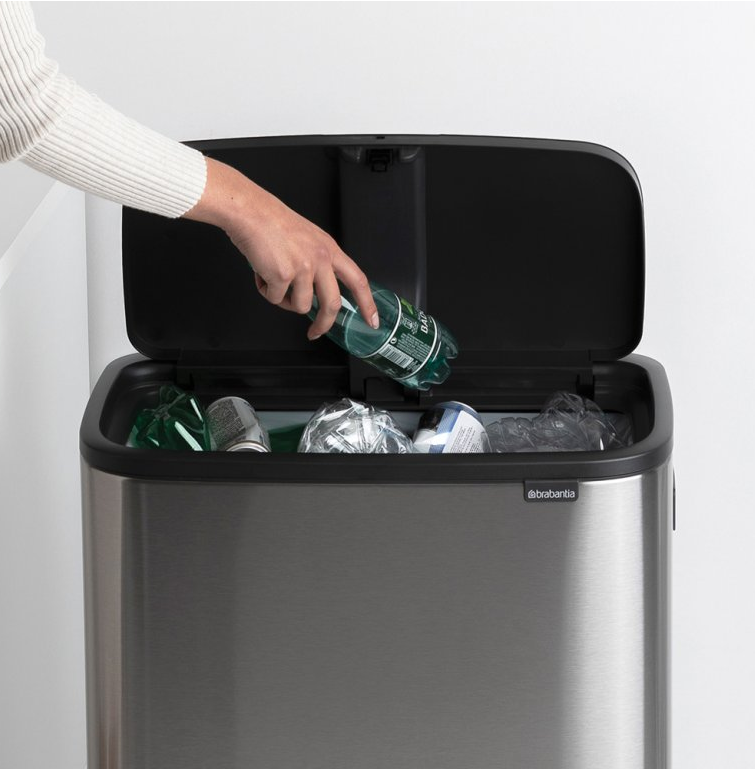 Touch prullenbak BO HI 60 l, mat staal, Brabantia