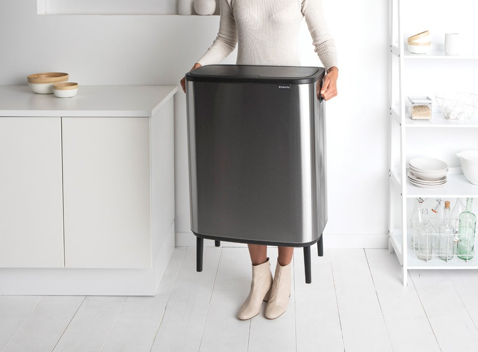 Touch prullenbak BO HI 60 l, mat staal, Brabantia