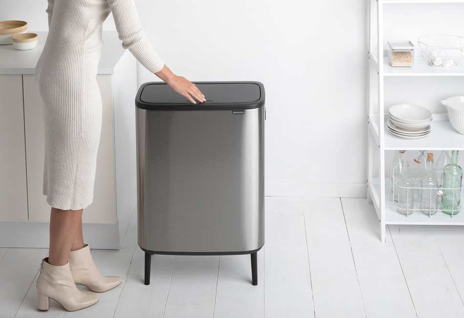 Touch prullenbak BO HI 60 l, mat staal, Brabantia