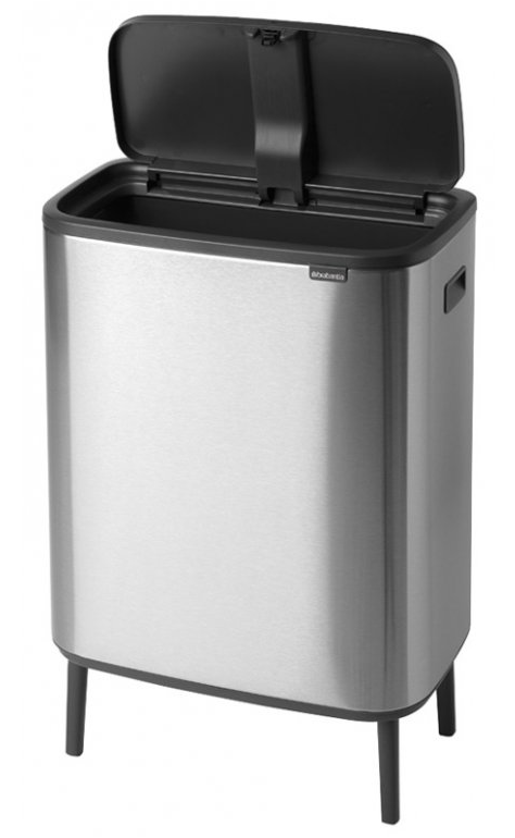 Touch prullenbak BO HI 60 l, mat staal, Brabantia