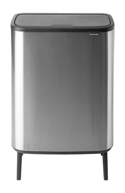 Touch prullenbak BO HI 60 l, mat staal, Brabantia