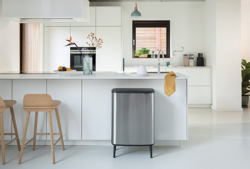 Touch prullenbak BO HI 60 l, mat staal, Brabantia