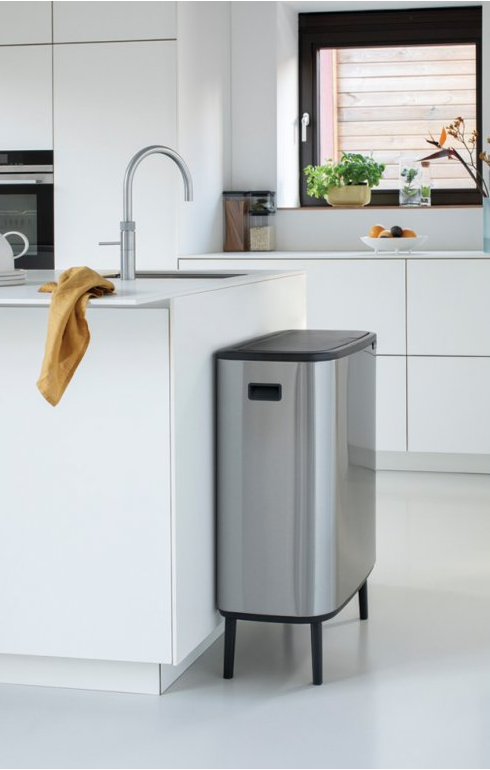 Touch prullenbak BO HI 60 l, mat staal, Brabantia