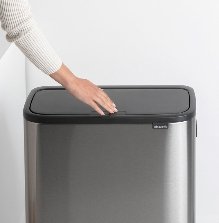 Touch prullenbak BO HI 60 l, mat staal, Brabantia