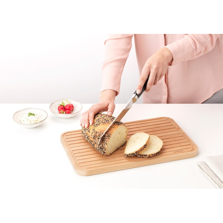 Snijplank 25 x 40 cm, voor brood, bruin, hout, Brabantia