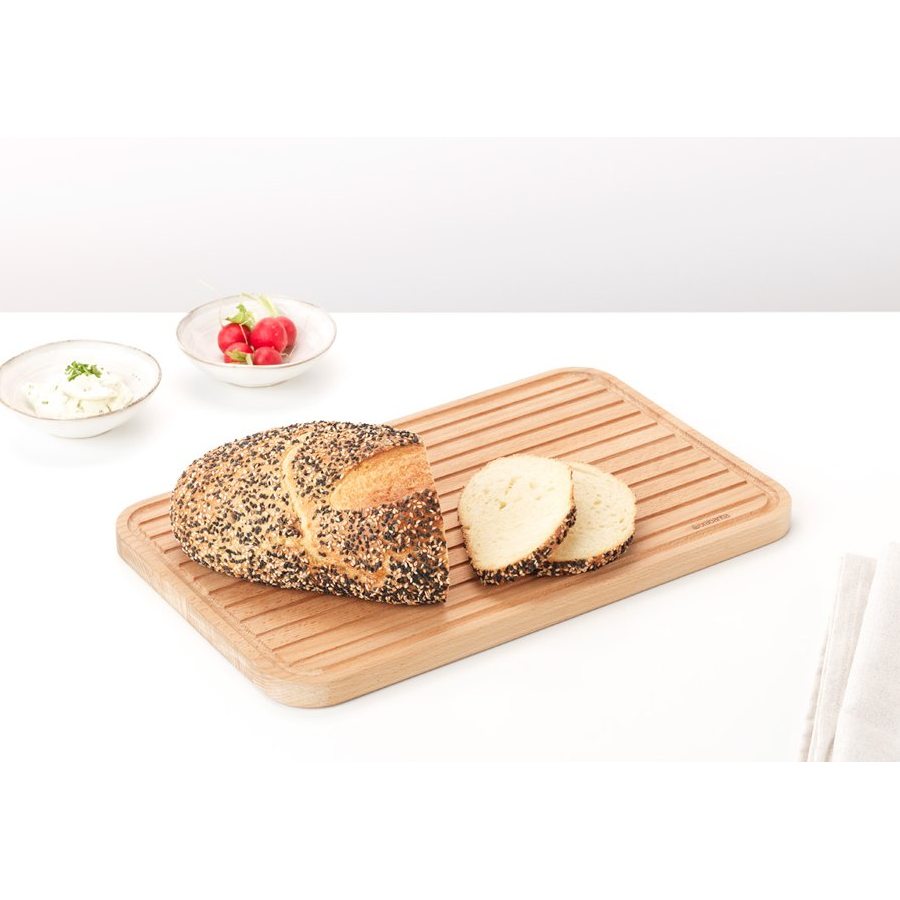Snijplank 25 x 40 cm, voor brood, bruin, hout, Brabantia