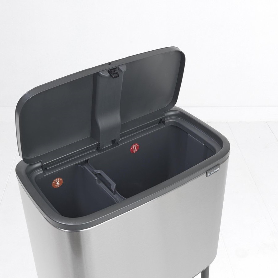 Touch prullenbak BO 11 + 23 l, mat staal, Brabantia
