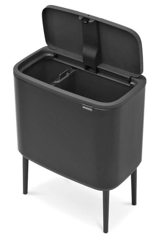 Touch prullenbak BO 11 + 23 l, mat zwart, Brabantia