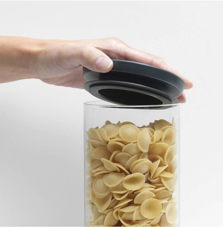 Voorraadbus 1,1 l, met grijs deksel, glas, Brabantia