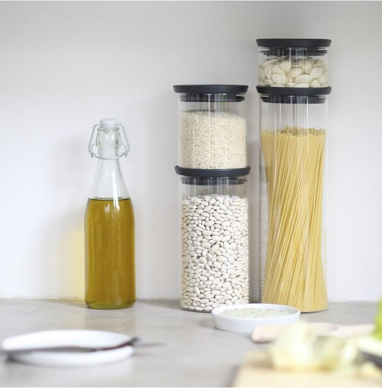 Voorraadbus 1,1 l, met grijs deksel, glas, Brabantia