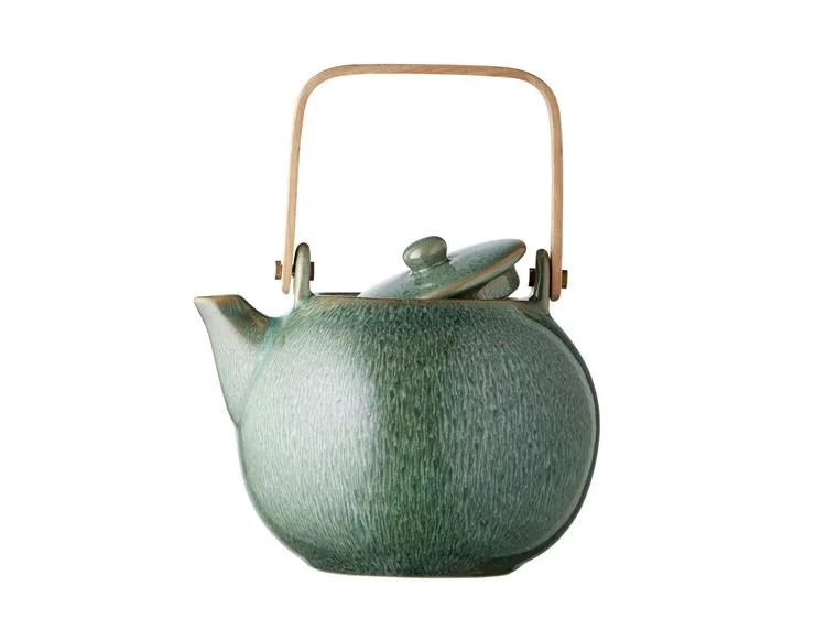 Theepot 1,2 l, met houten handvat, groen, Bitz
