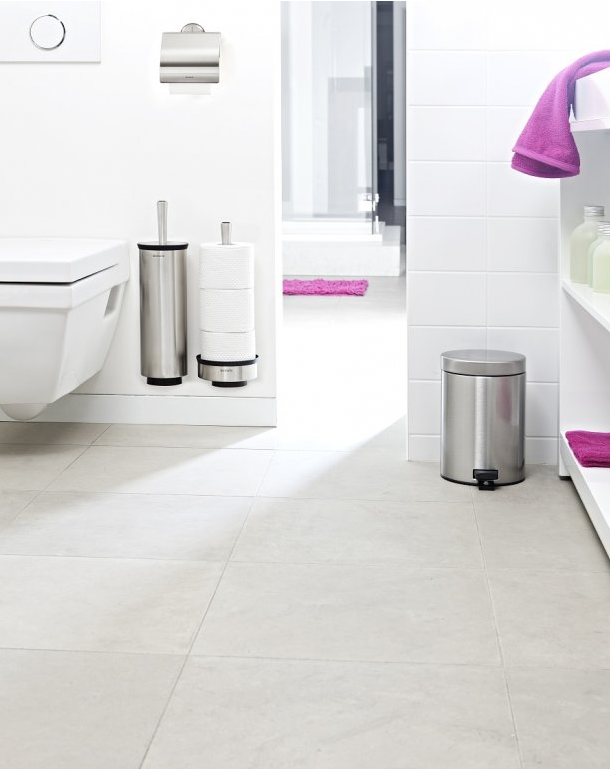 Toiletborstel met houder, glanzend staal, Brabantia