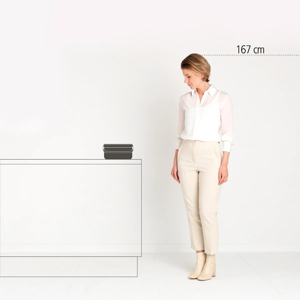 Groentebakje 1,8 l, grijs, Brabantia
