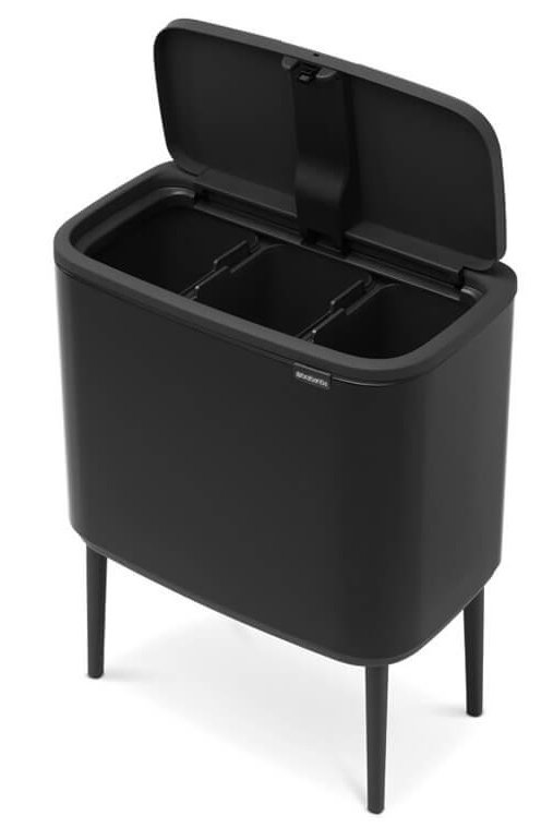 Touch prullenbak BO 3 x 11 l, mat zwart, Brabantia