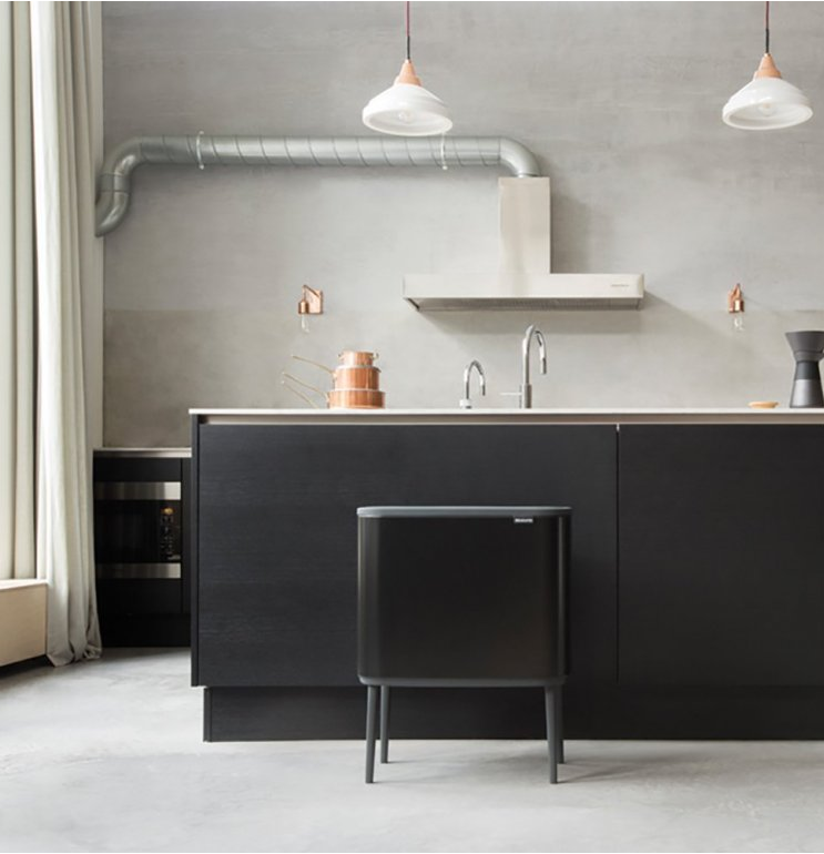 Touch prullenbak BO 3 x 11 l, mat zwart, Brabantia