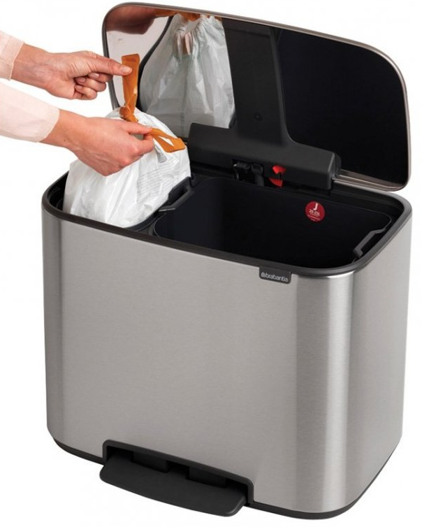 Pedaalemmer BO 11 + 23 l, mat staal, Brabantia