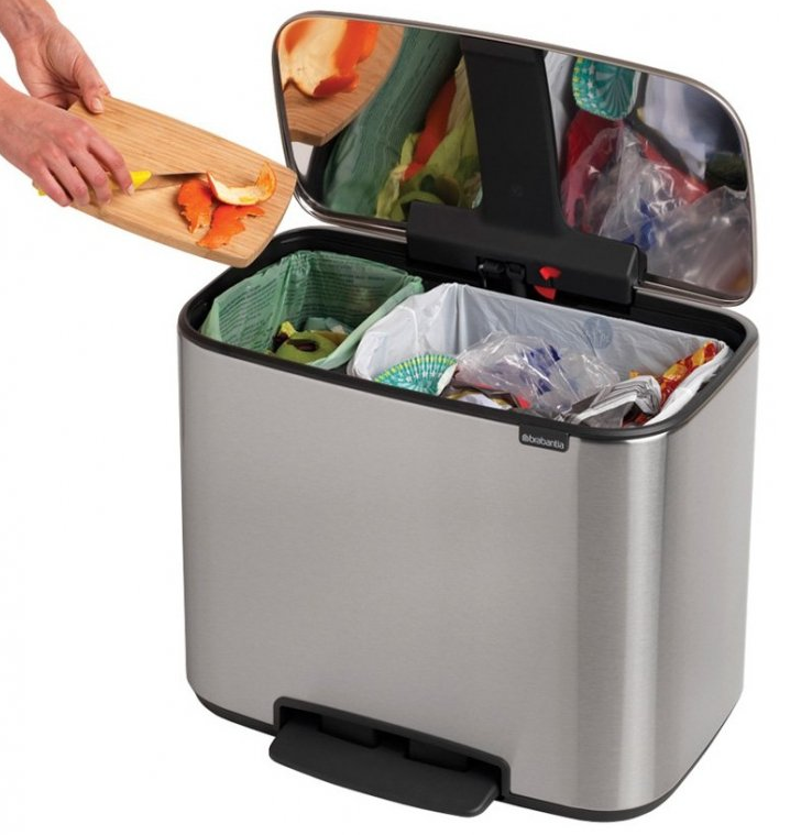 Pedaalemmer BO 11 + 23 l, mat staal, Brabantia