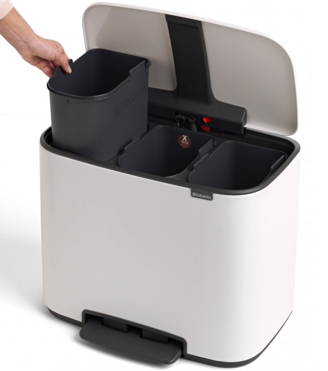 Pedaalemmer BO 3 x 11 l, wit, Brabantia