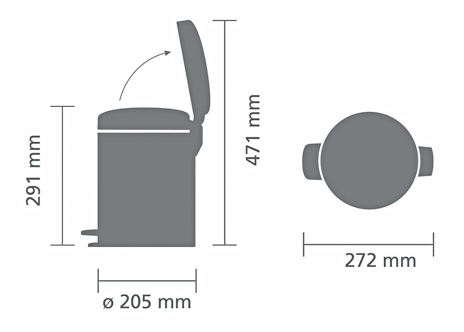 Pedaalemmer NEWICON 5 l, platina, Brabantia