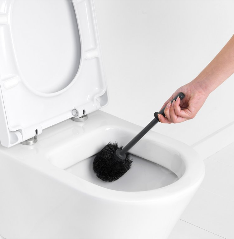 Toiletborstel met houder, zwart, Brabantia