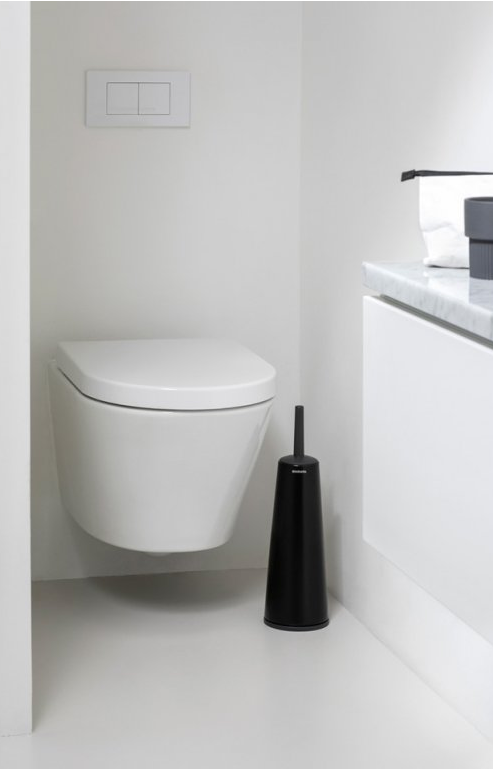 Toiletborstel met houder, zwart, Brabantia