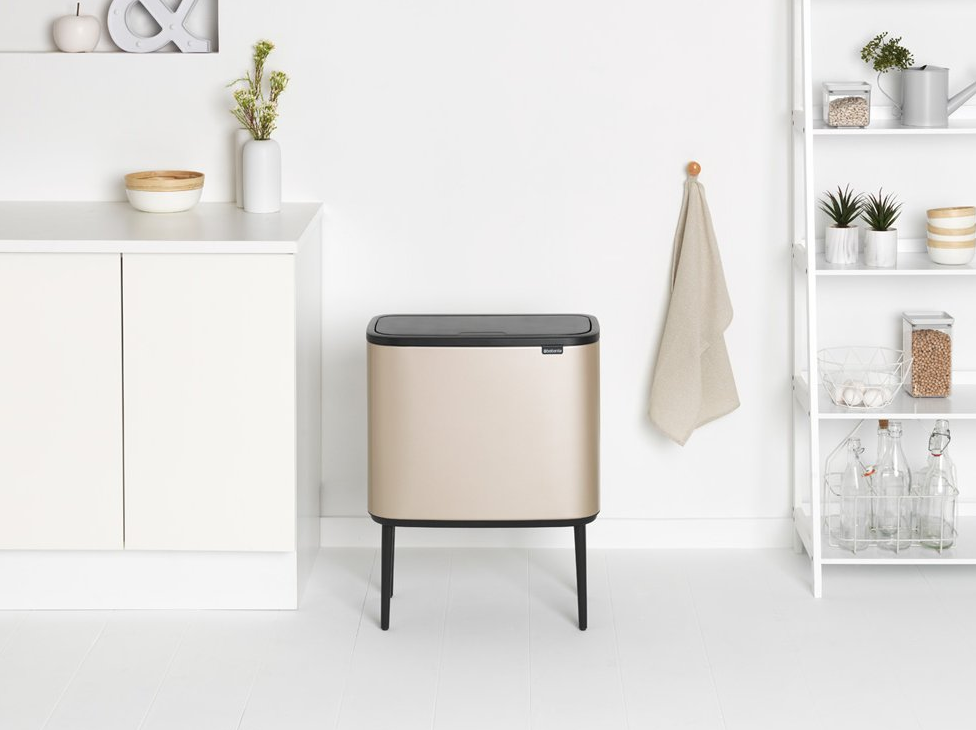 Touch prullenbak BO 11 + 23 l, champagne, Brabantia
