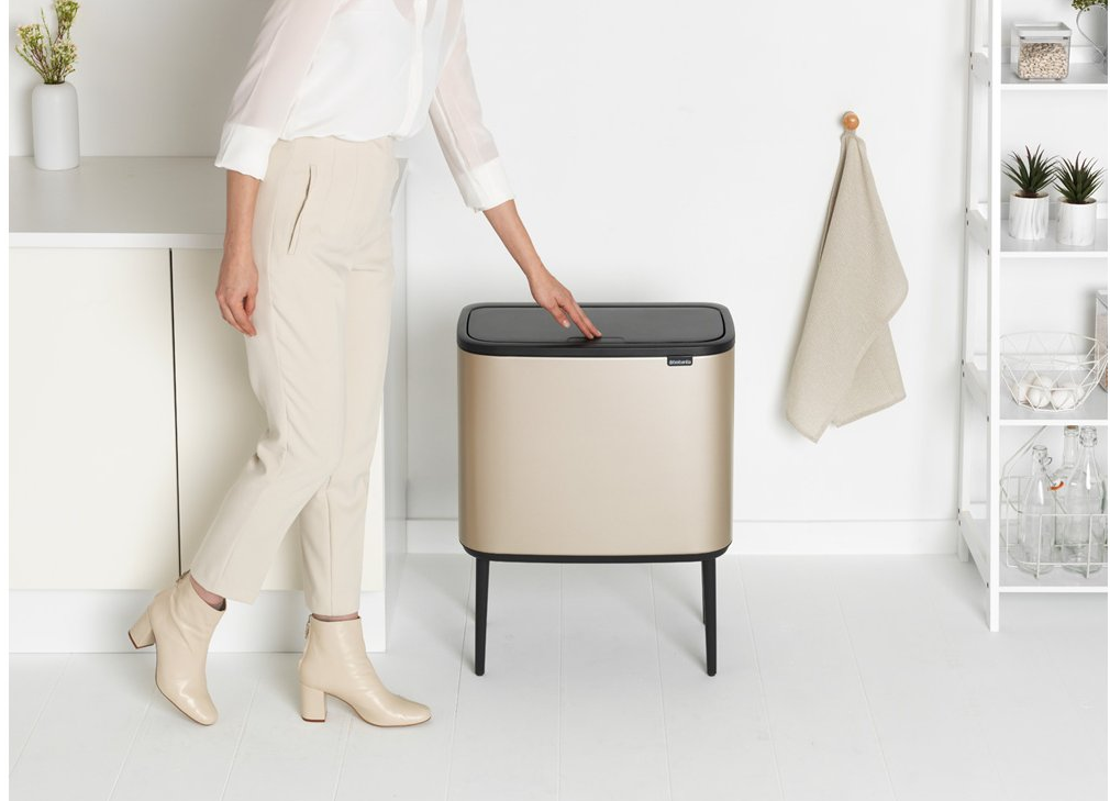 Touch prullenbak BO 11 + 23 l, champagne, Brabantia