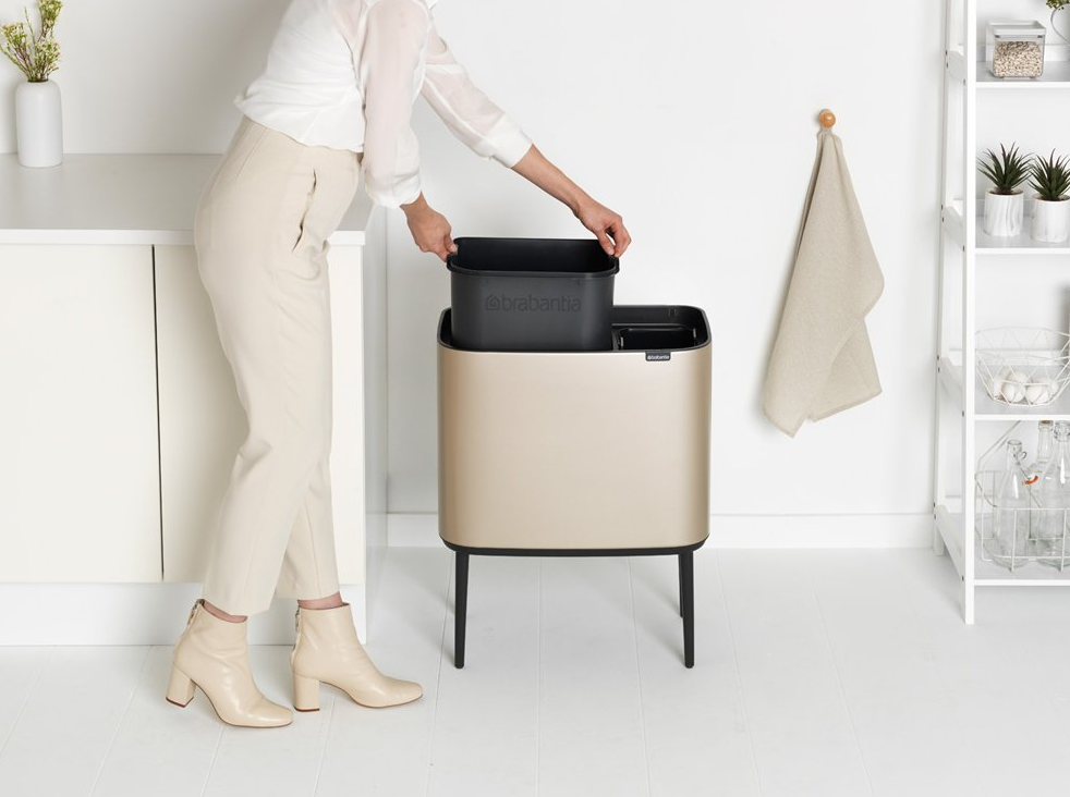 Touch prullenbak BO 11 + 23 l, champagne, Brabantia