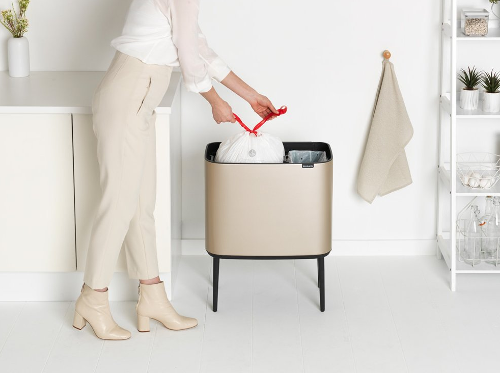 Touch prullenbak BO 11 + 23 l, champagne, Brabantia
