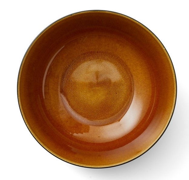 Slaschaal 30 cm, zwart/amber, Bitz