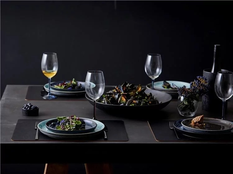 Dessertbord GASTRO 21 cm, grijs/lichtblauw, Bitz