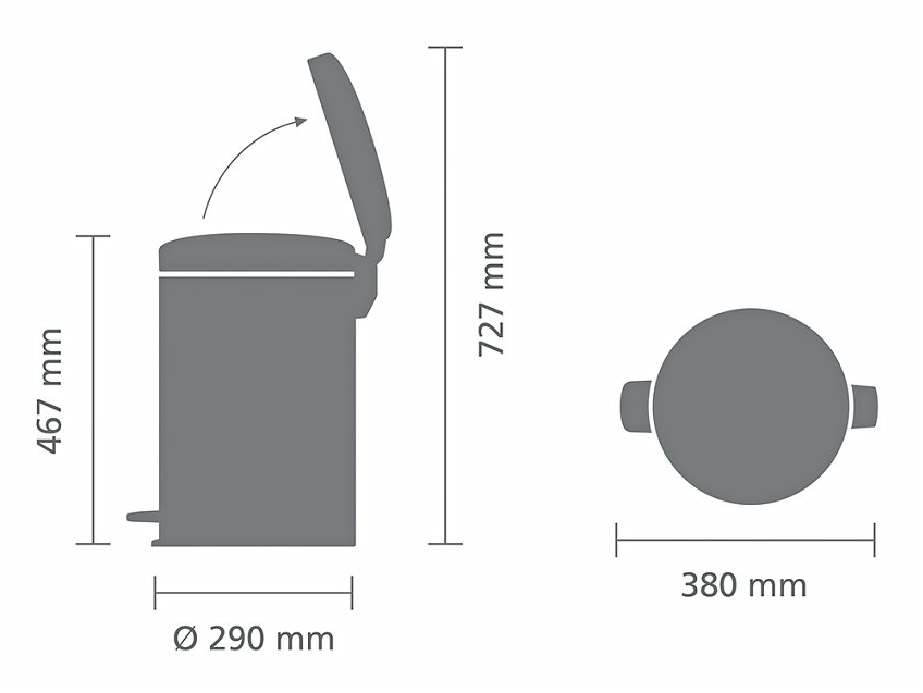Pedaalemmer NEWICON 20 l, champagne, Brabantia