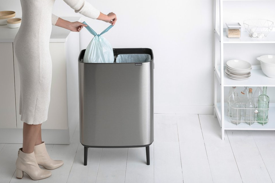 Touch prullenbak BO 2 x 30 l, mat staal, Brabantia