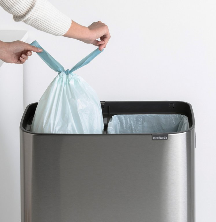 Touch prullenbak BO 2 x 30 l, mat staal, Brabantia