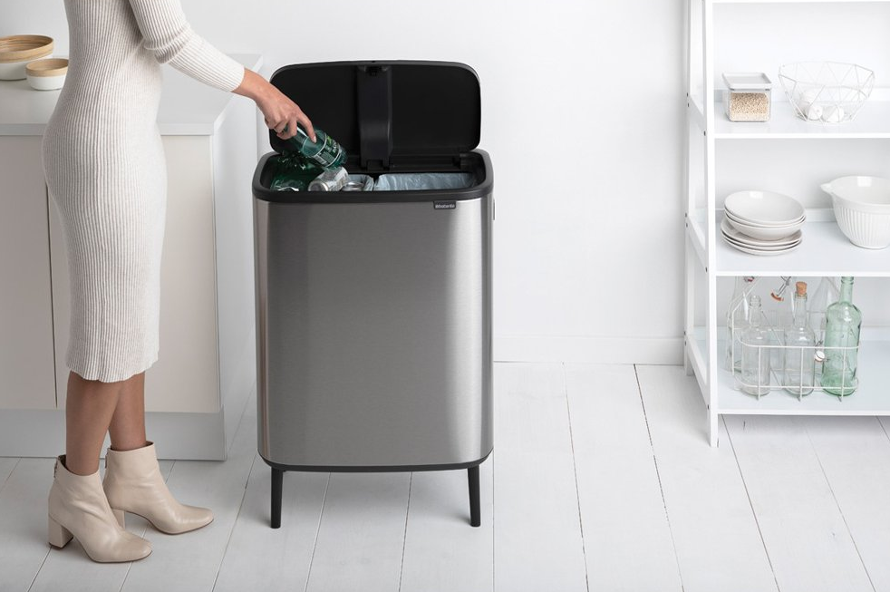 Touch prullenbak BO 2 x 30 l, mat staal, Brabantia
