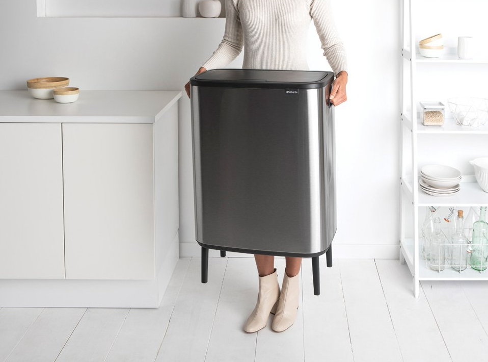 Touch prullenbak BO 2 x 30 l, mat staal, Brabantia