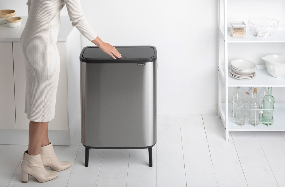 Touch prullenbak BO 2 x 30 l, mat staal, Brabantia