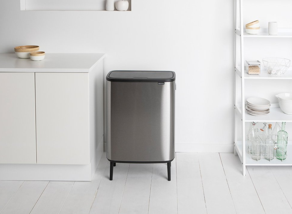 Touch prullenbak BO 2 x 30 l, mat staal, Brabantia