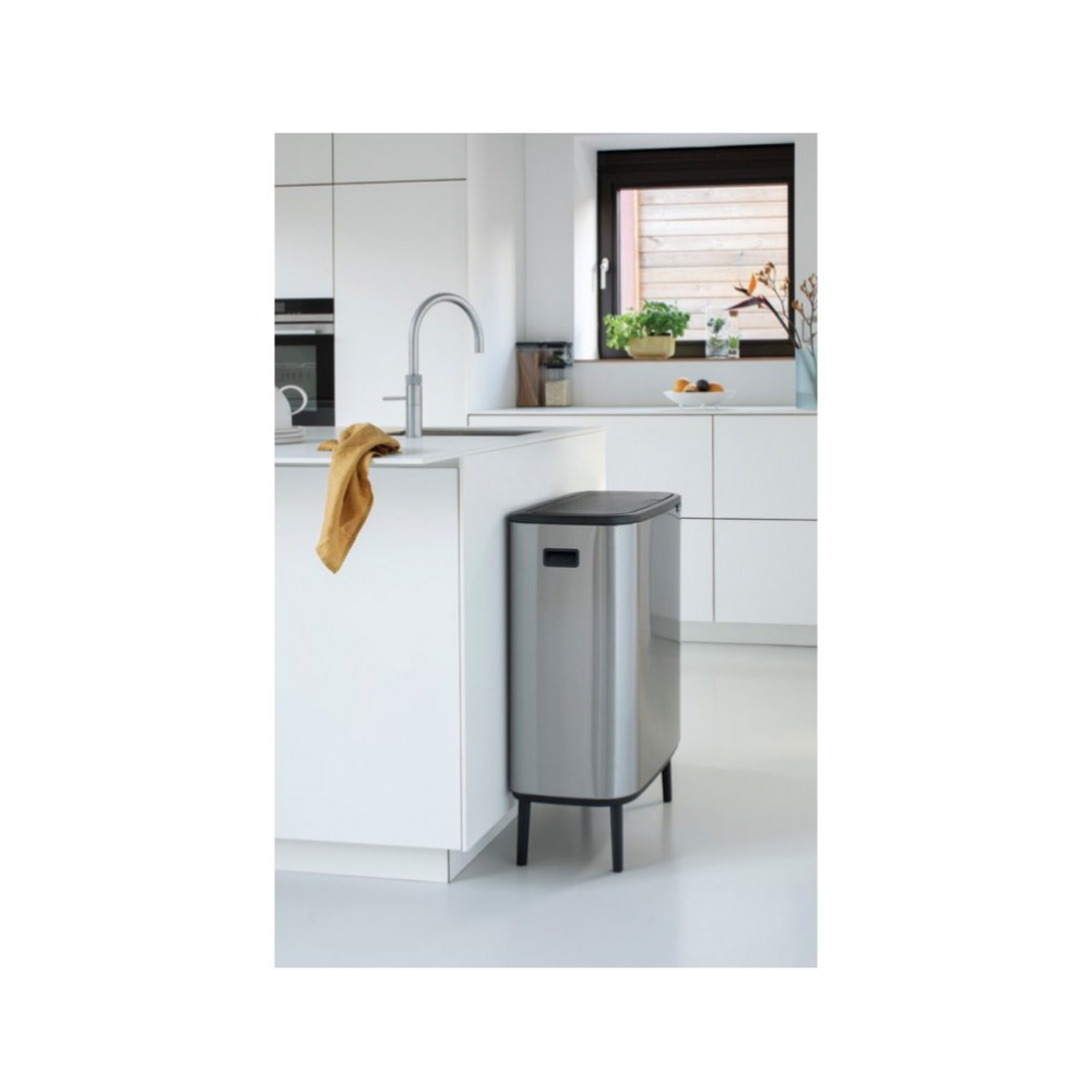Touch prullenbak BO 2 x 30 l, mat staal, Brabantia
