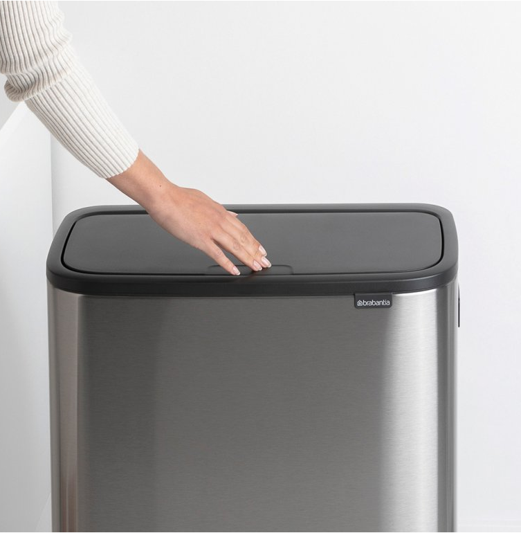Touch prullenbak BO 2 x 30 l, mat staal, Brabantia